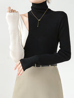 Color Block Cutout Knit Top