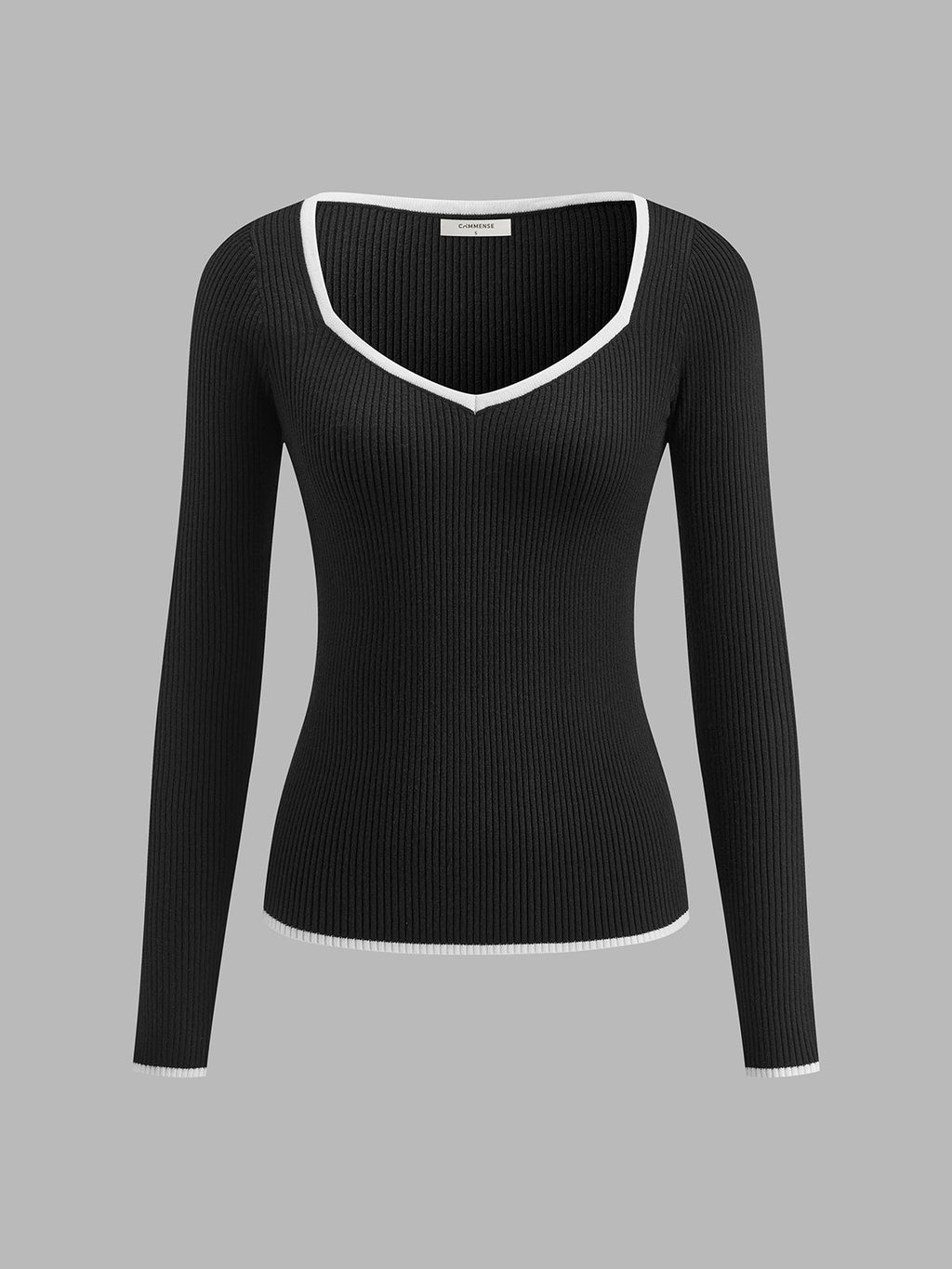 | Women's Winter Knit Sweater with Contrast Trim