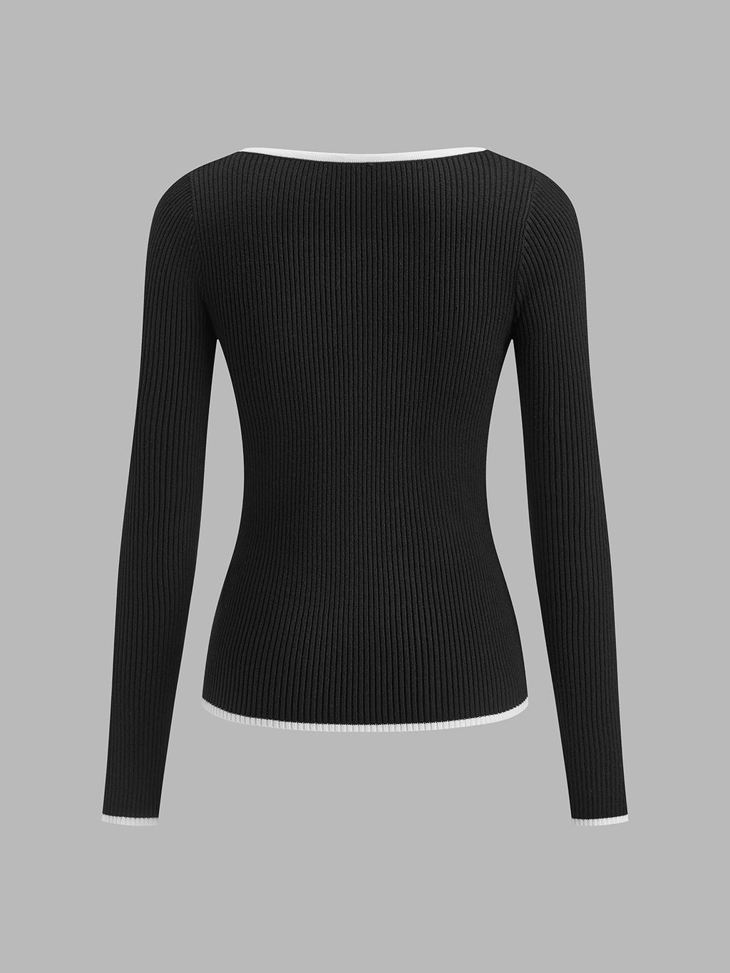 | Women's Winter Knit Sweater with Contrast Trim