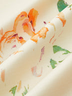 Spaghetti Strap Scallop Trim Side Cutout Smocked Waist Floral Maxi Dress