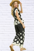 Carmen Hexagon Print Peplum Top