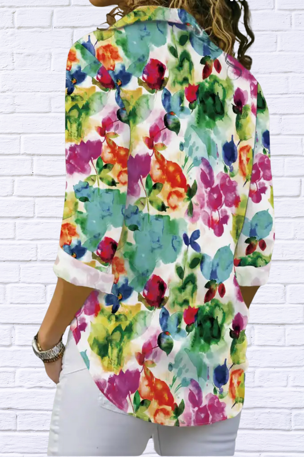 Sandy Women__ Fashion Floral Print Shirt