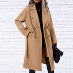 Double-Breasted Tie Waist Coat