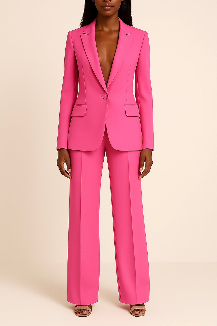 | Formal Suit Set with Tailored Long Blazer