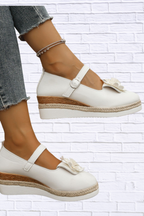 Flower Embellished Mary Jane Loafers