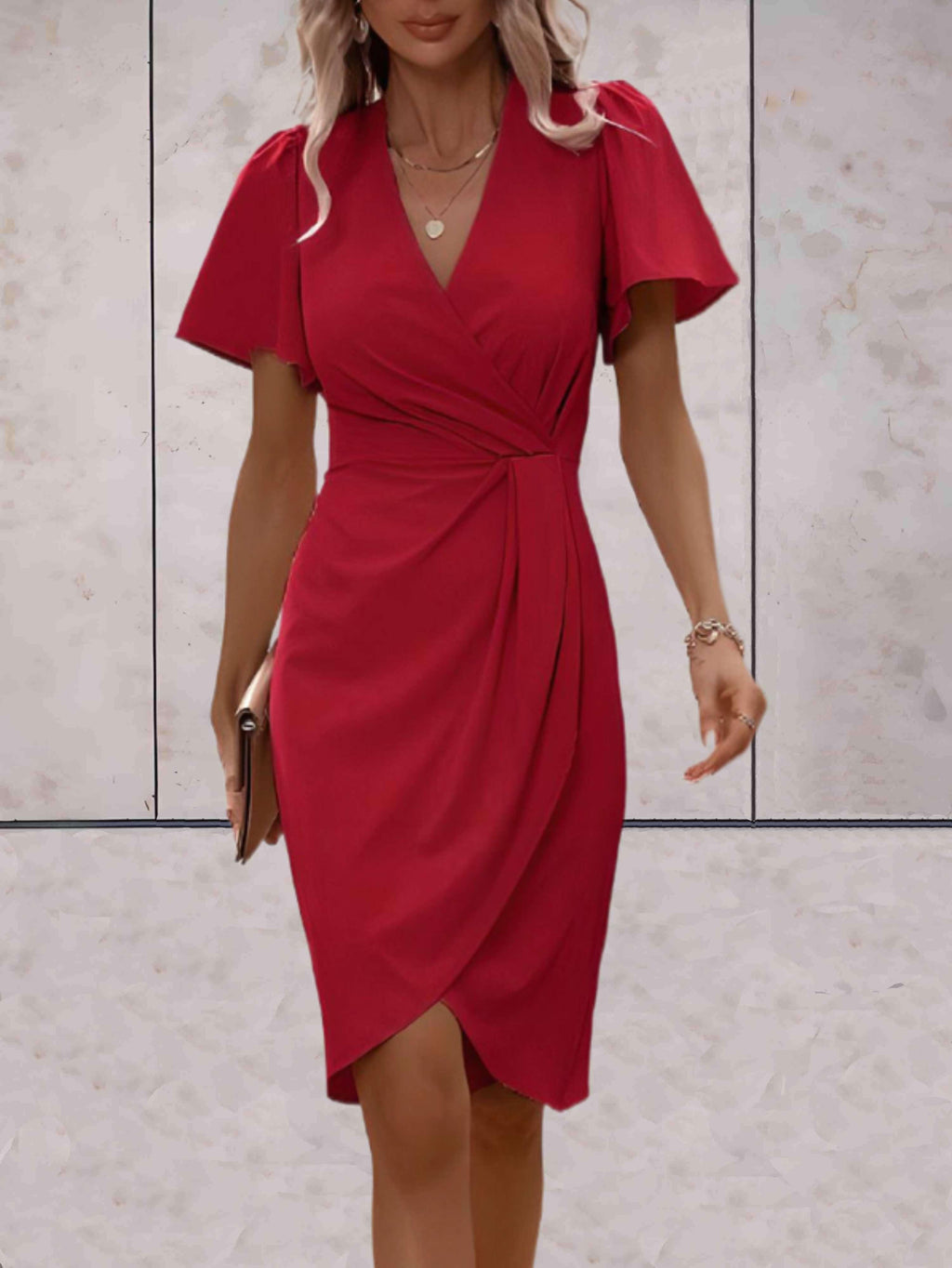Norma Statement V Neck Wrap Dress Boutique Collection