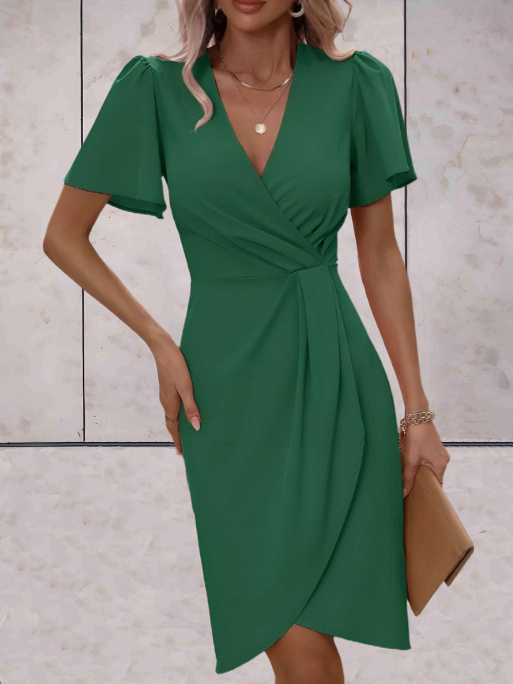 Norma Statement V Neck Wrap Dress Boutique Collection