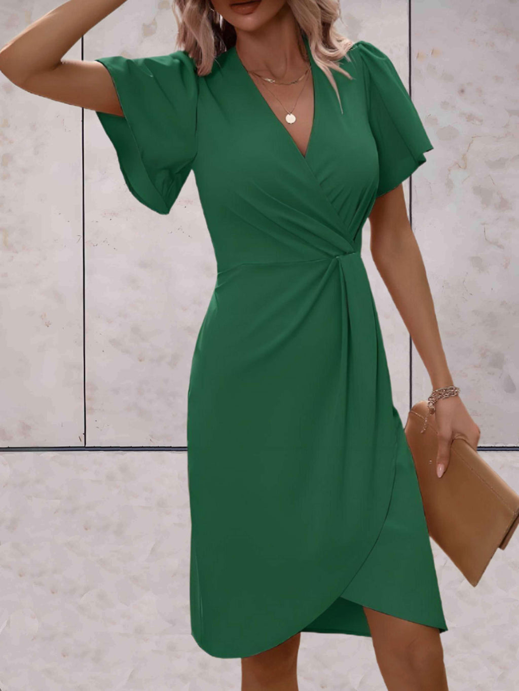 Norma Statement V Neck Wrap Dress Boutique Collection