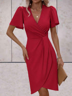 Norma Statement V Neck Wrap Dress Boutique Collection
