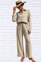 Button Up Shirt & Pants Set | Women__ Matching Outfit
