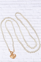 Pearl Chain Heart Necklace