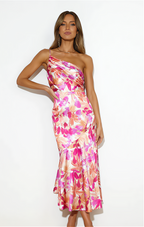 Alma Exclusive Off the Shoulder Floral Dress Evening Wear Edit