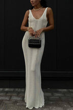 Backless Hollow Out Knit Tank Dress
