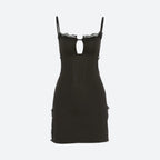 Baddie Backless Slit Mini Dress