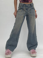 DressBetty - High Waist Vintage Oversized Casual Streetwear Harajuku Straight wide Leg Jeans