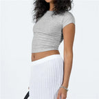 DressBetty - 2024 Basic Fitted Short Sleeve Tees for Summer