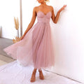 Bella - Women__ Tulle Midi Dress with Corset Bodice