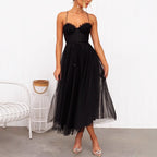Bella - Women__ Tulle Midi Dress with Corset Bodice