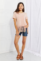 Blue Zone Planet | BiBi Empowering Expression Mineral Wash Fringe Hem Tee