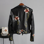 | Women's Floral Zip-up Biker Jacket