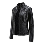 | Women's Classic Zip-up Biker Jacket
