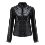 | Women's Classic Zip-up Biker Jacket