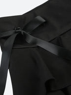 Black Coquette Mini Skirt