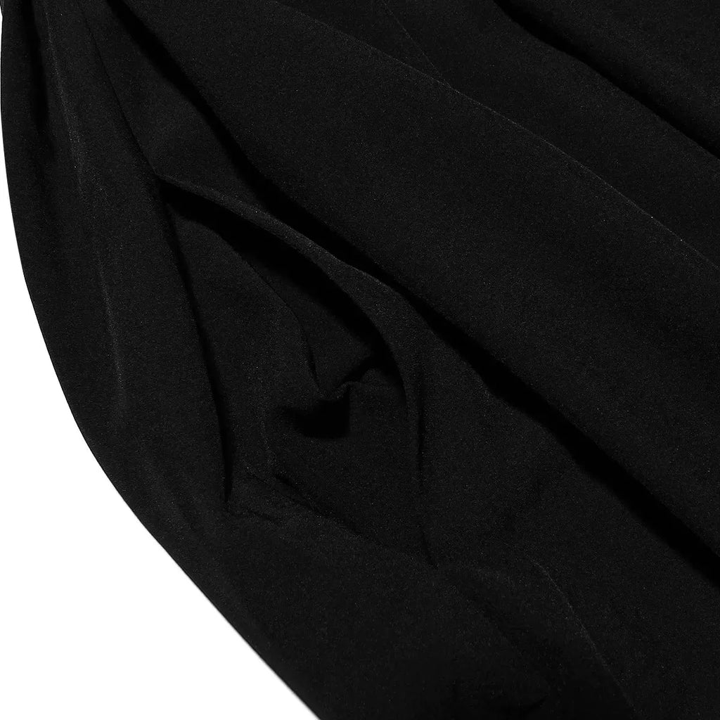 Black Plunge Corset Midi Dress