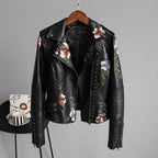 | Women's Floral Zip-up Biker Jacket