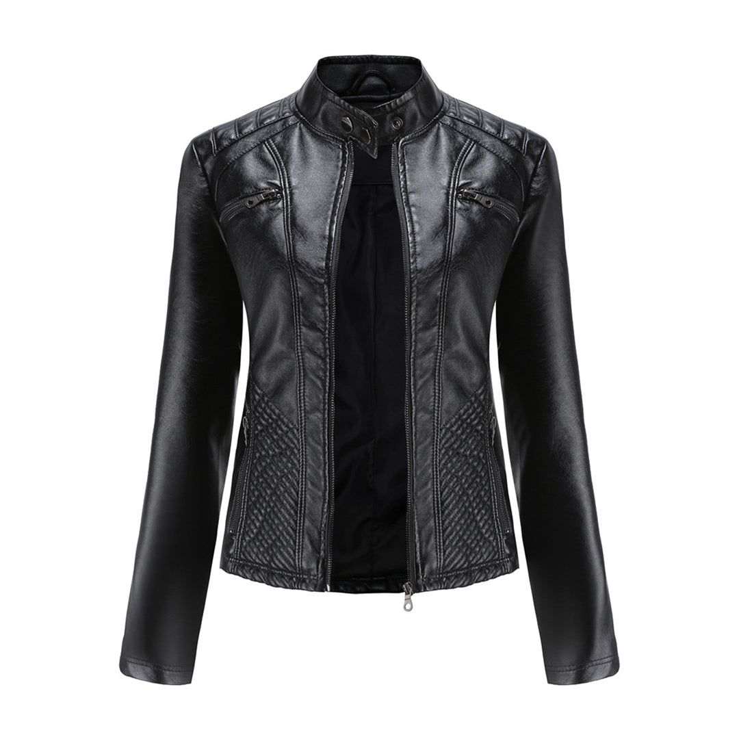 | Women's Classic Zip-up Biker Jacket