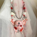 Bloody Gothic Skull Necklace