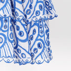 Strapless Smocked Tiered Ruffle Broderie Anglaise Eyelet Mini Dress