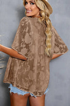 Blue Zone Planet | Applique Half Flutter Sleeve Top
