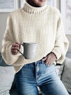 Blue Zone Planet | Dropped Shoulder Rolled Hem Sweater