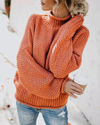 Blue Zone Planet | Dropped Shoulder Rolled Hem Sweater