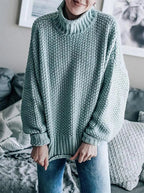 Blue Zone Planet | Dropped Shoulder Rolled Hem Sweater