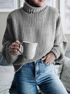 Blue Zone Planet | Dropped Shoulder Rolled Hem Sweater
