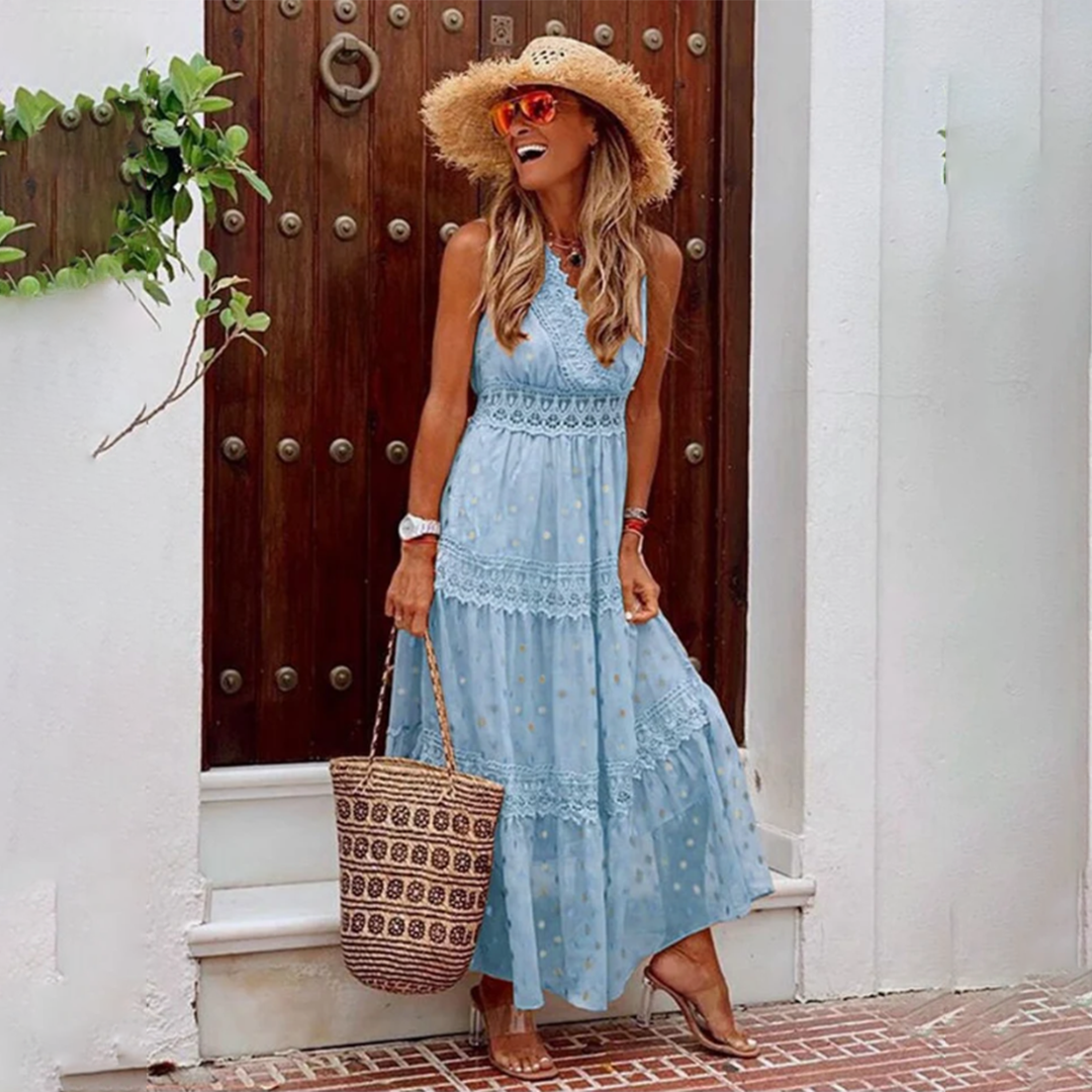 Karla Timeless Boho Dress for Summer Elevated Occasion Wear