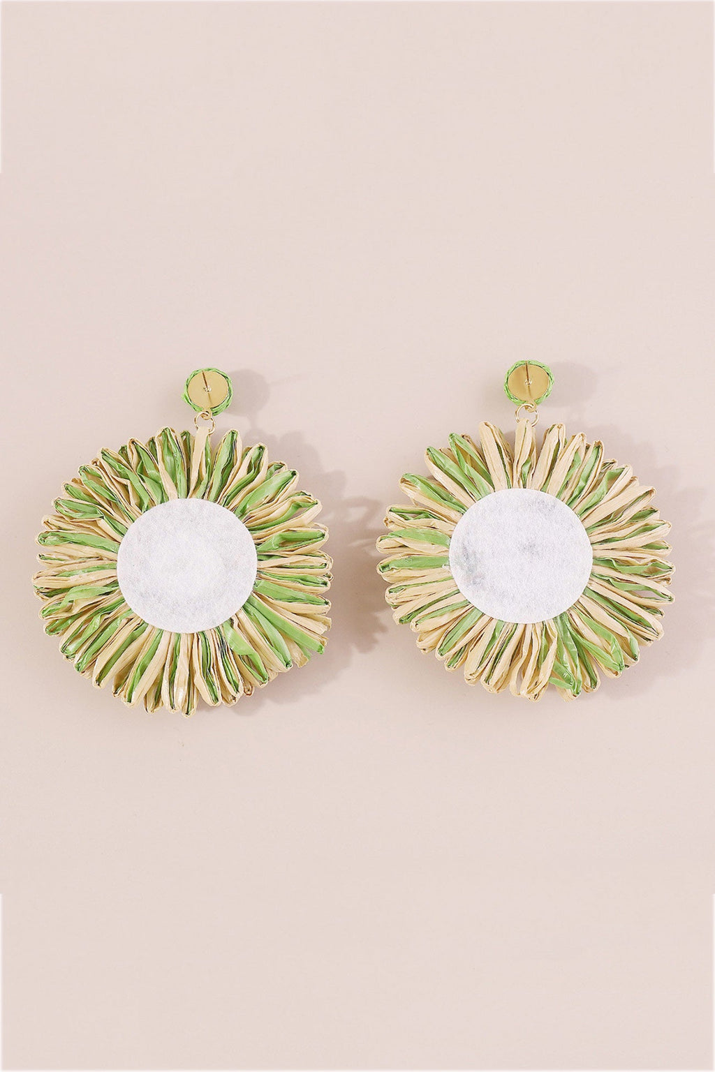 Bohemian Raffia Braided Floral Earrings