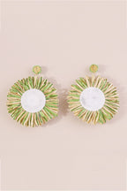 Bohemian Raffia Braided Floral Earrings