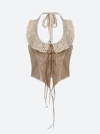 Boho Lace Up Top