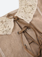 Boho Lace Up Top