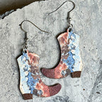 Blue Zone Planet | Boots Shape Wooden Dangle Earrings