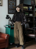 Brown Faux Leather Jacket