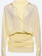 Butter Yellow Shirt & Mini Skirt Two Piece Set