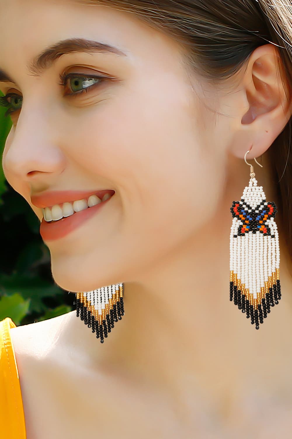 Blue Zone Planet | Butterfly Beaded Dangle Earrings
