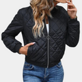| Women's Quilted Zip-Up Bomber Jacket