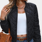 | Women's Quilted Zip-Up Bomber Jacket