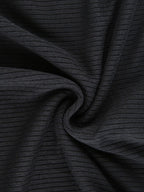 Black Ruffle Ribbed Long Sleeve Wrap Mini Dress