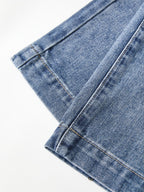 Pocket Design Blue Wash Boyfriend Jeans
